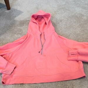 Lululemon scuba oversized half zip hoodie raspberry cream